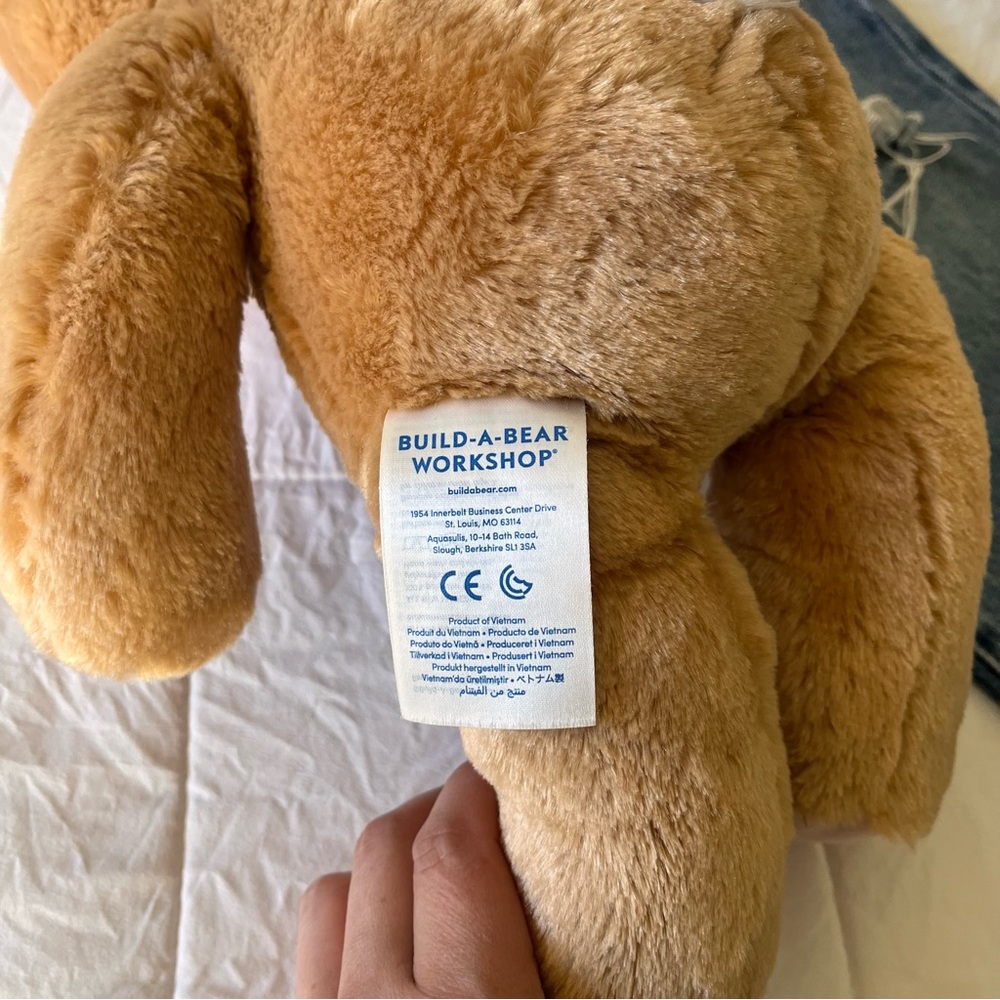 Build A Bear Brown Bunny Rabbit Long Pink Ears Plush Stuffed‎ Animal Pawlette - Picture 5 of 6